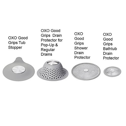 OXO Good Grips Silicone Shower & Tub Drain Protector, Gray - Image 2