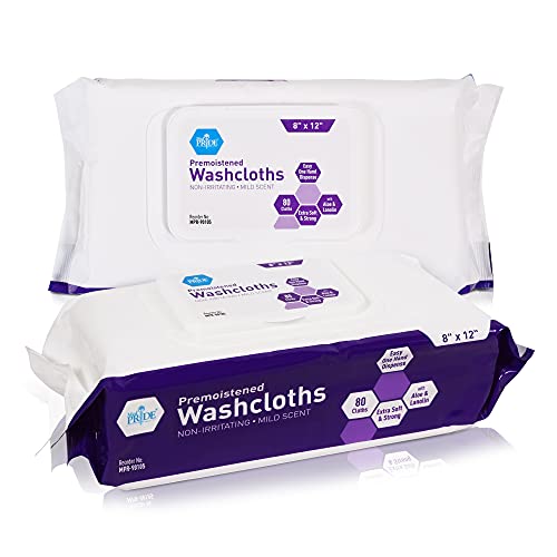 Medpride Disposable Premoistened Washcloths - Adult Cloth Wipes For Sensitive Skin- 8” x 12” Extra Soft Incontinence Wipes