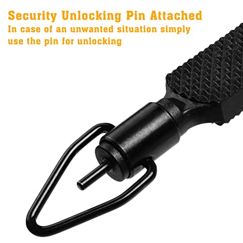 Flat Knurled Swivel Key, Standard Handcuff Key with Detachable Keyring, Black- 2 PACK - Image 4